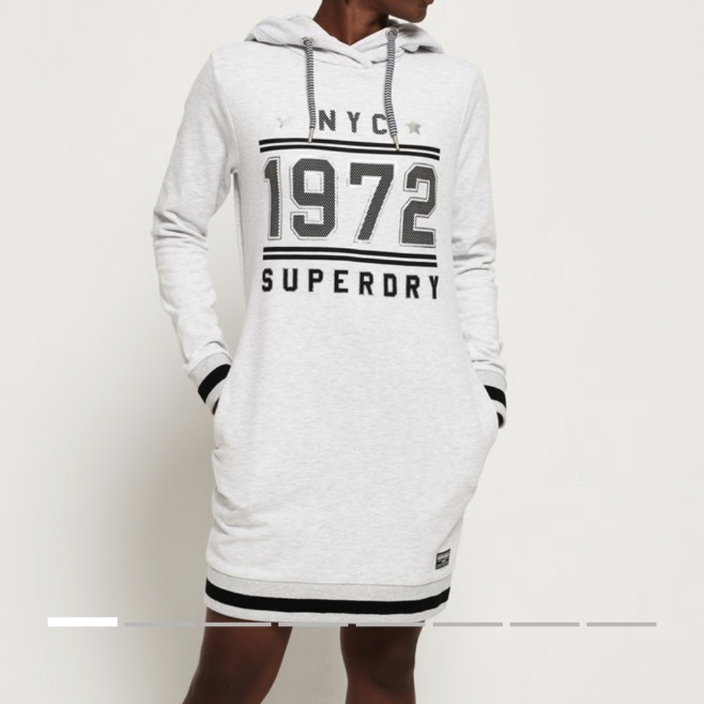 SuperDry Gray Hoodie Dress